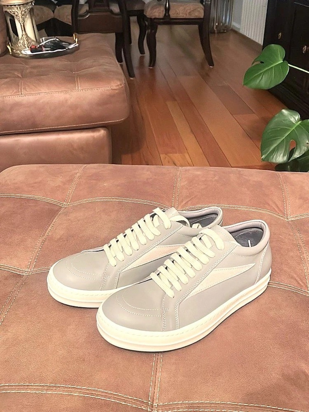 Rick Owens Temple Low Army Gabe Sneakers Gray & White